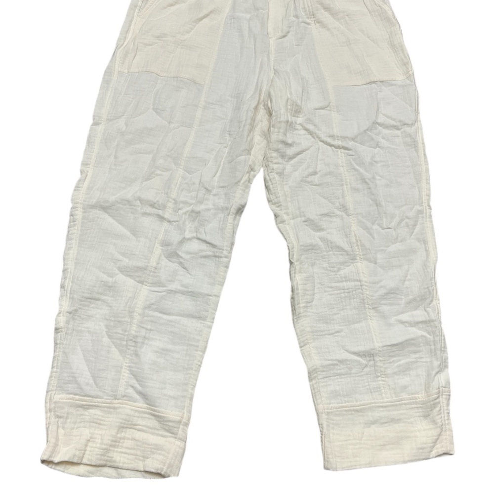 Madewell Cream Textured Pants wide leg Large - Picture 3 of 11